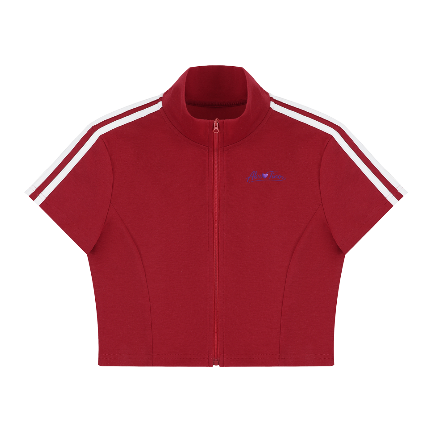 Women's Cropped Full Zip Short Sleeve T-Shirt