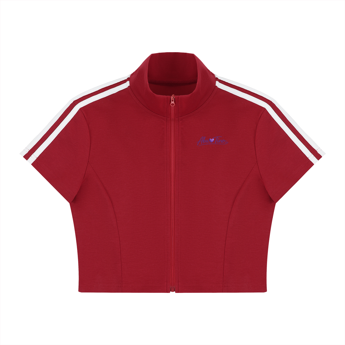 Women's Cropped Full Zip Short Sleeve T-Shirt