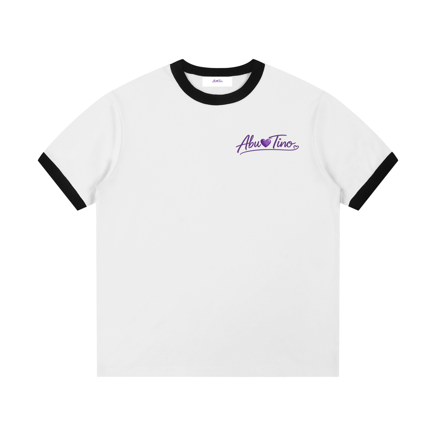 Contrast Edge Ribbed Crewneck T-Shirt