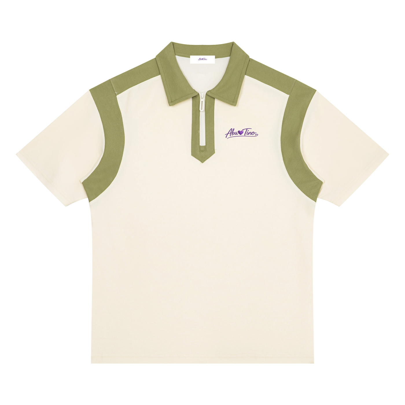 Unisex Color Block Quarter Zip Polo Shirt