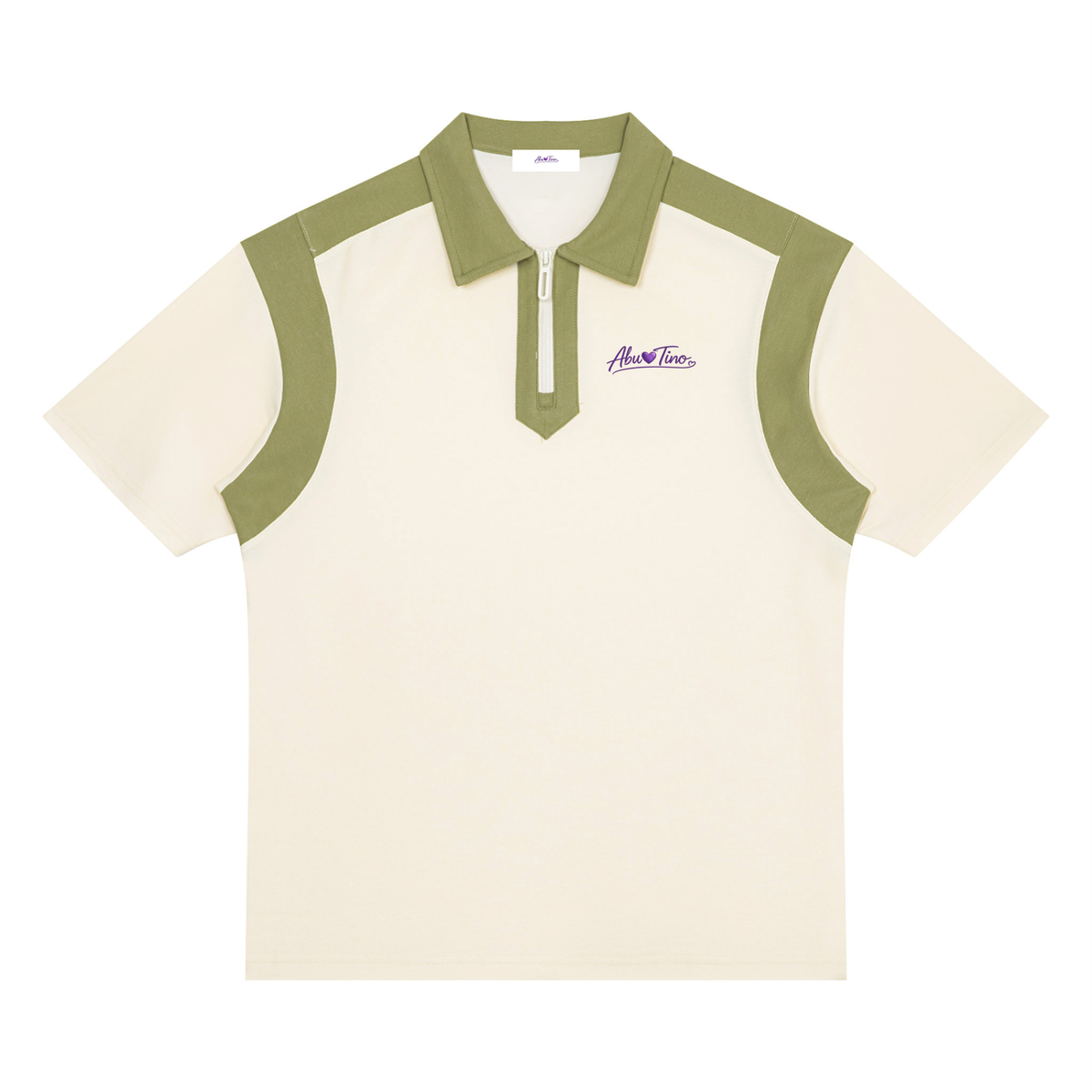 Unisex Color Block Quarter Zip Polo Shirt
