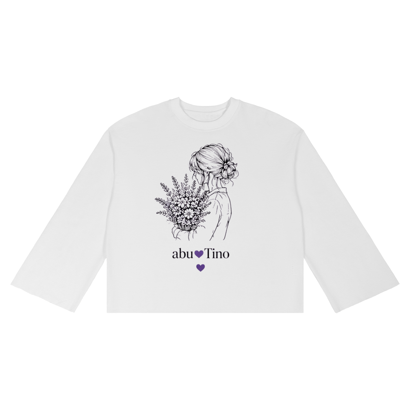 Women Waffle Raw Edge T-Shirt