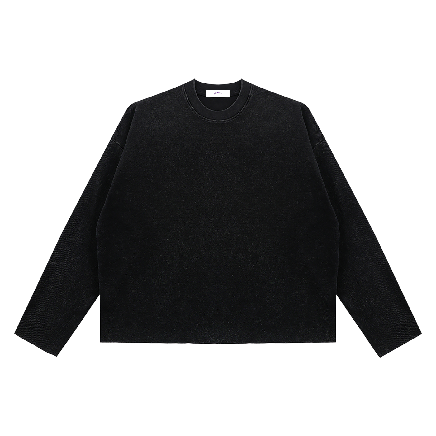 Vintage Wash Boxy  Waffle Raw Edge T-Shirt