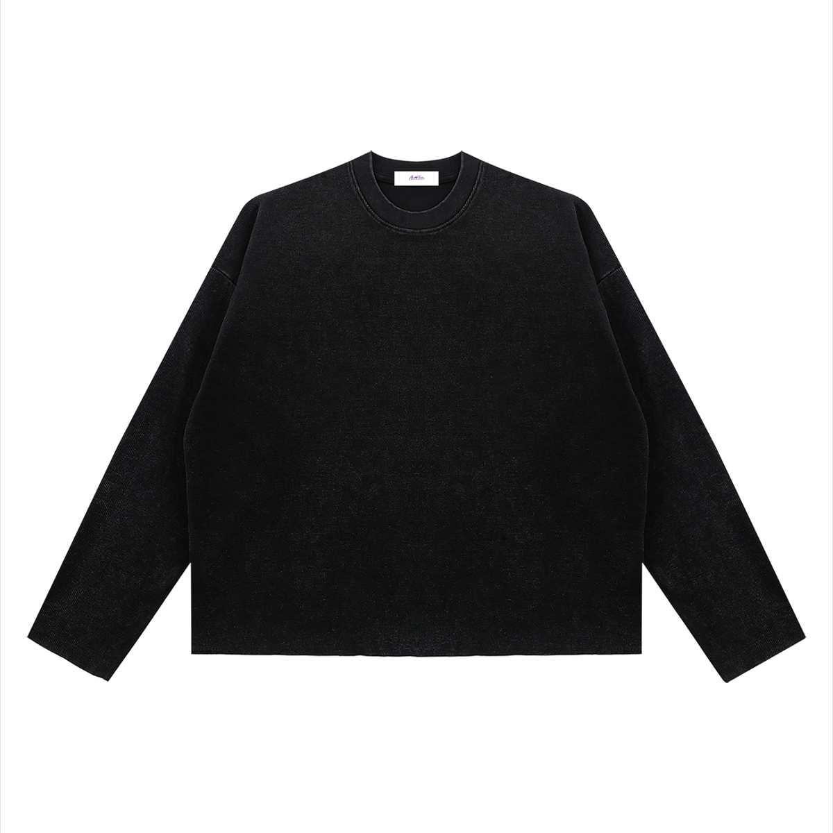 Vintage Wash Boxy  Waffle Raw Edge T-Shirt