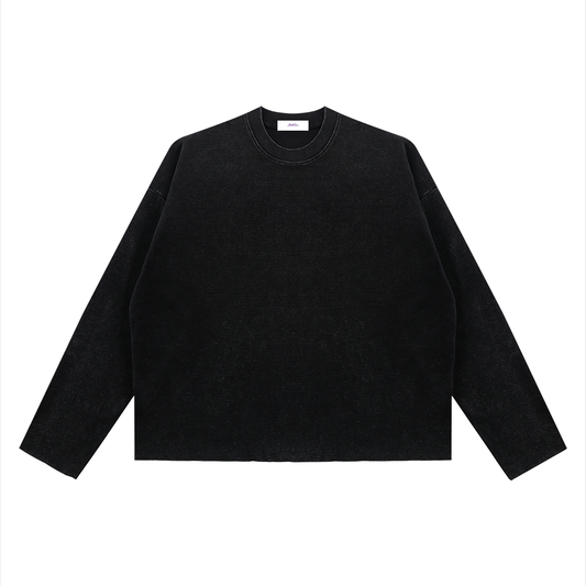 Vintage Wash Boxy  Waffle Raw Edge T-Shirt