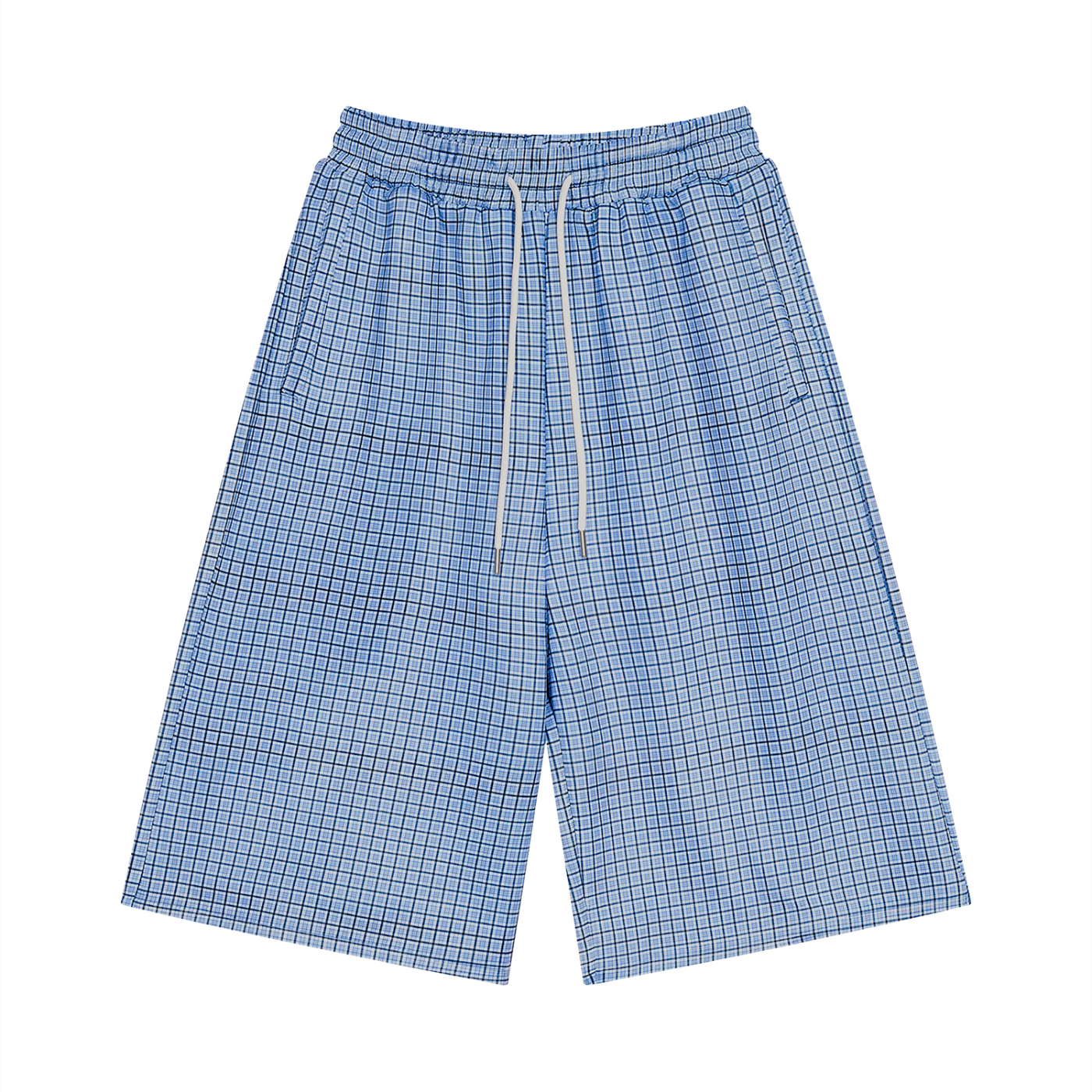 Men Plaid Drawstring Shorts