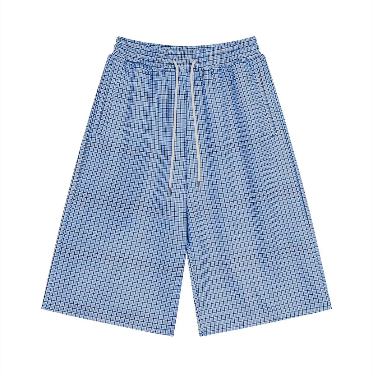 Men Plaid Drawstring Shorts