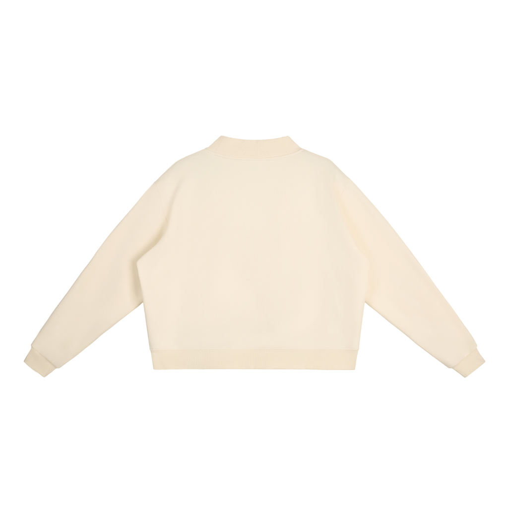 abuTino  Fleece Mock-Neck Crew Sweatshirt