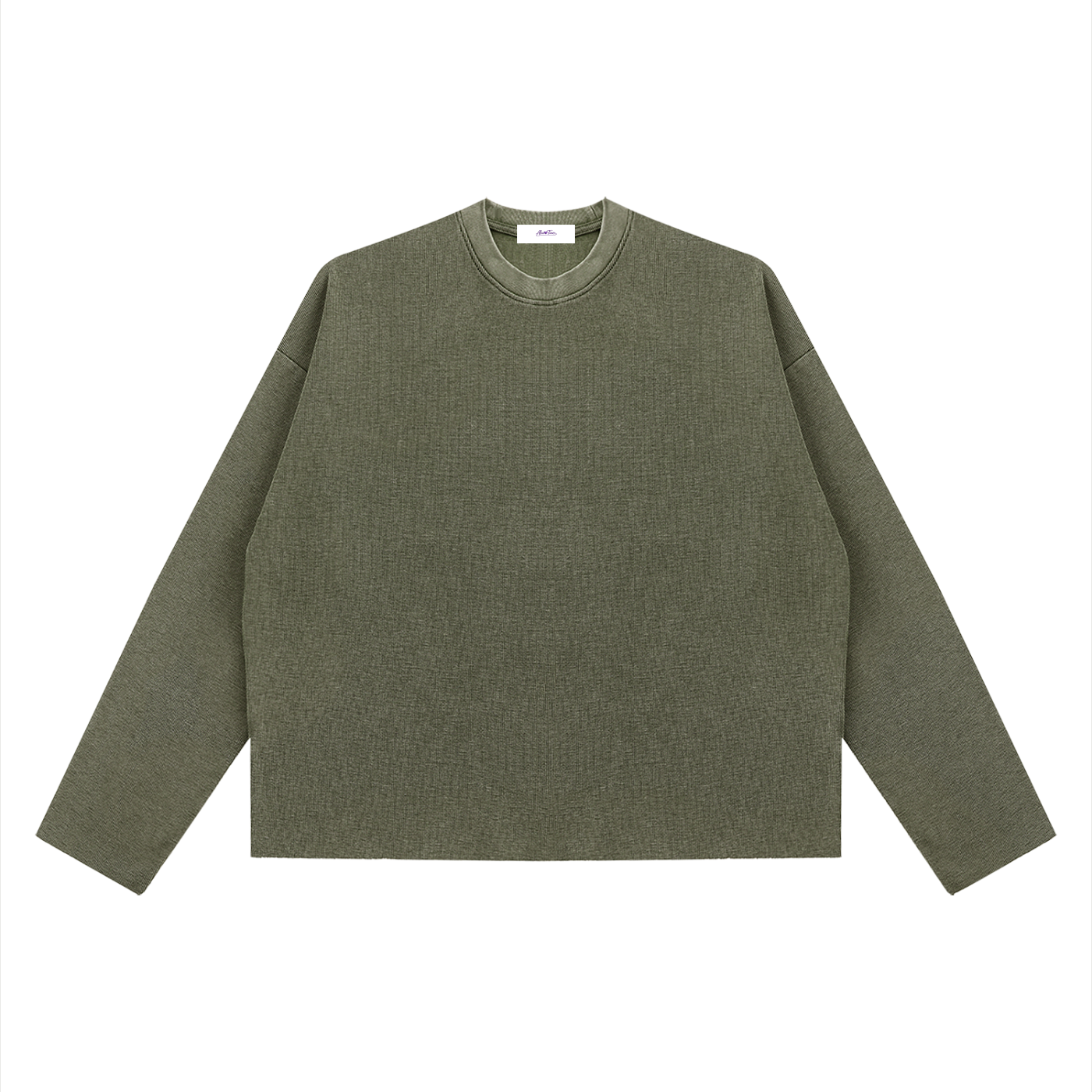 Vintage Wash Boxy  Waffle Raw Edge T-Shirt