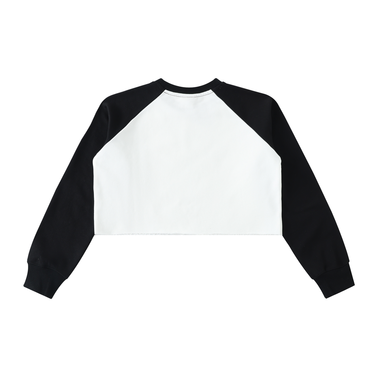 Raw-Hem Color-Block Raglan Crop Sweatshirt