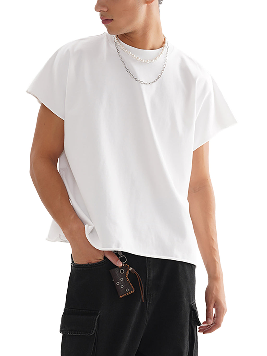 Raw Edge Boxy Non-Shrink T-Shirt
