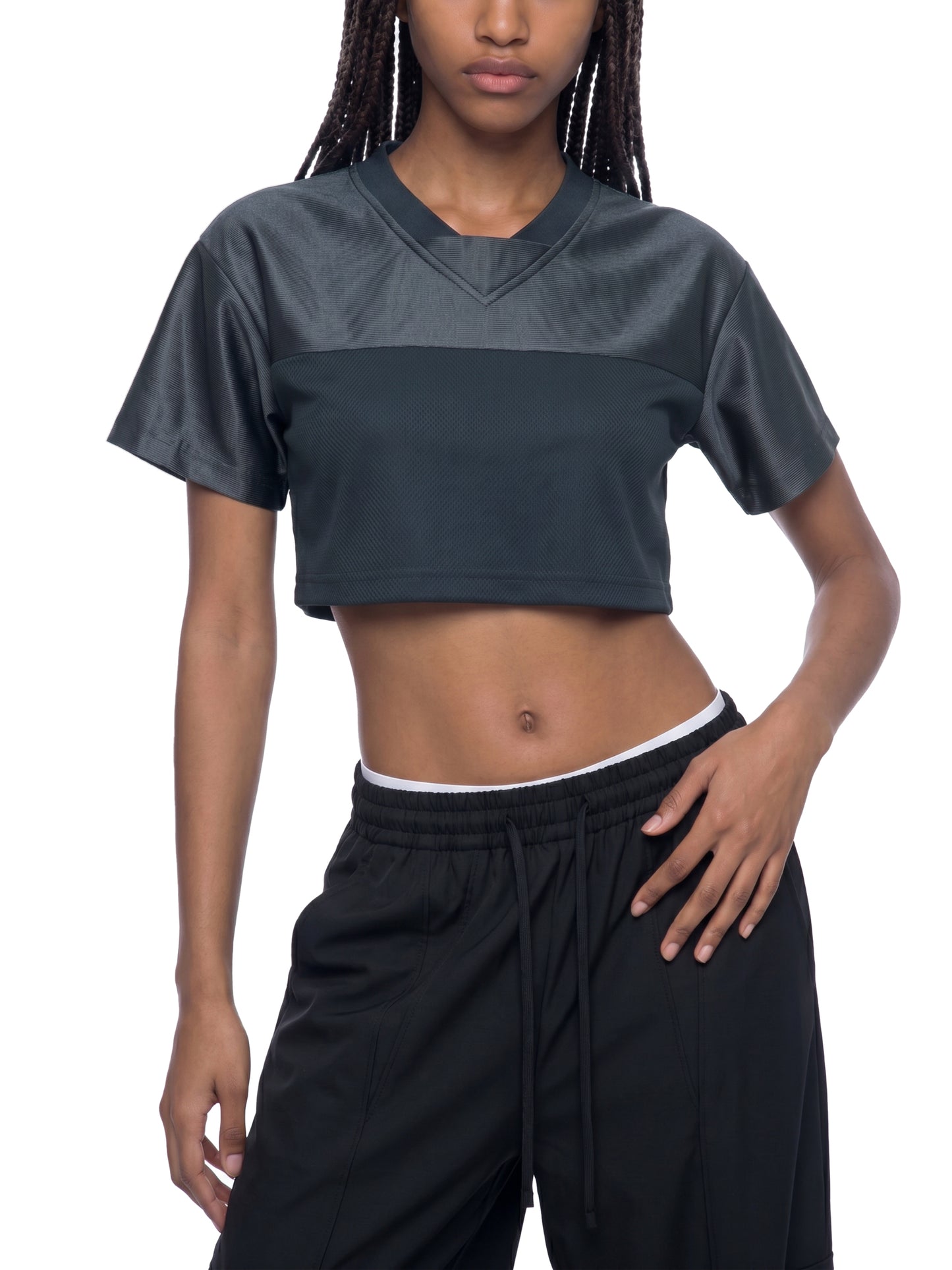 Women’s Cropped Paneled V-Neck Jersey