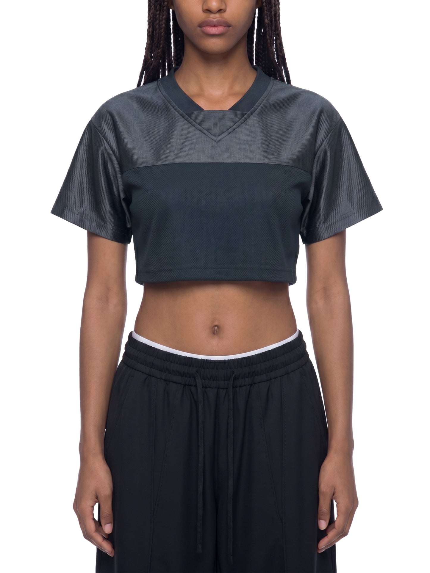 Women’s Cropped Paneled V-Neck Jersey